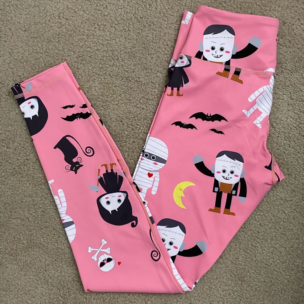 Flexi-Lexi pink monsters leggings NWT size M